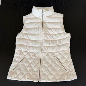 Talbots Cream Quilted Puffer Vest